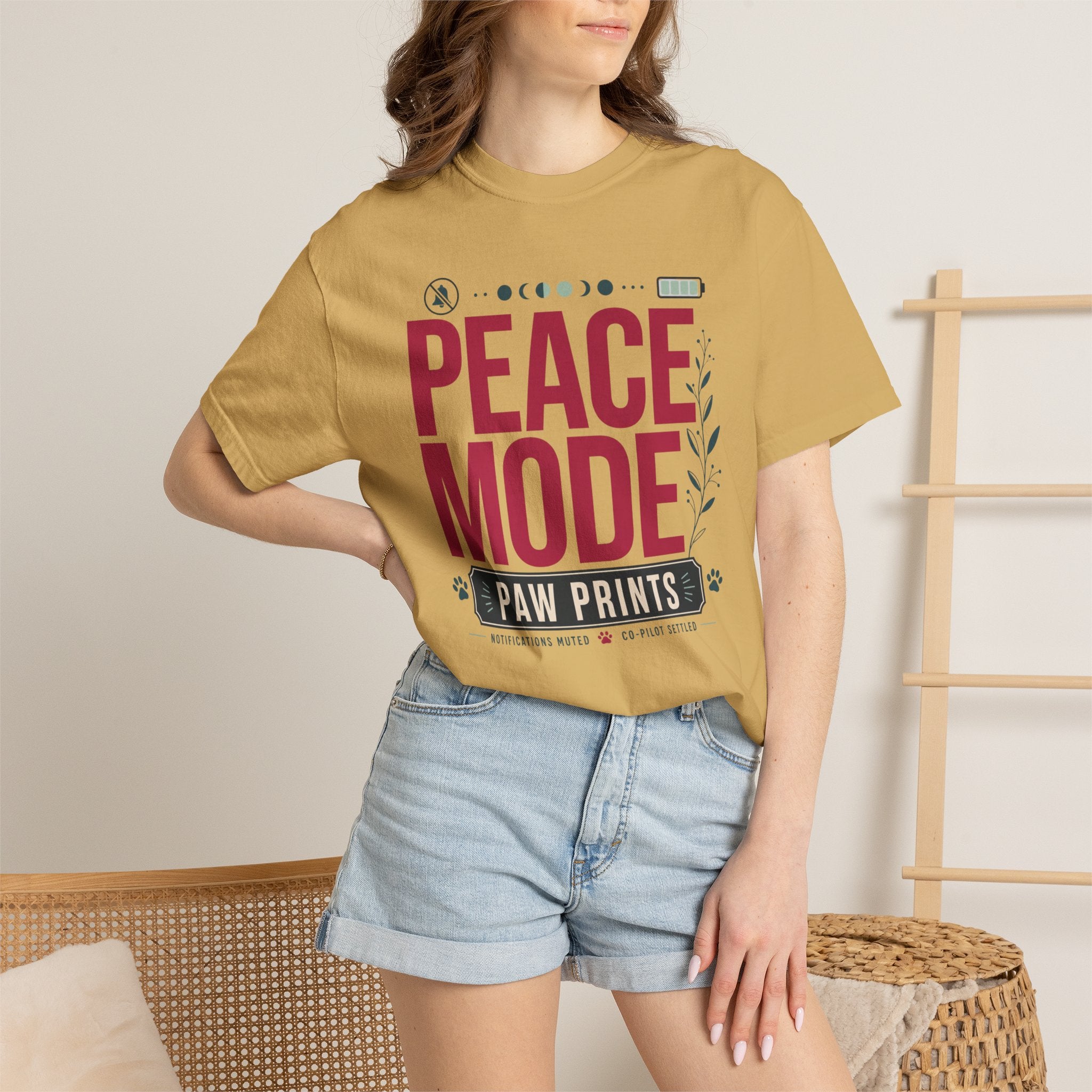 Peace Mode With Paw Prints - T-Shirt