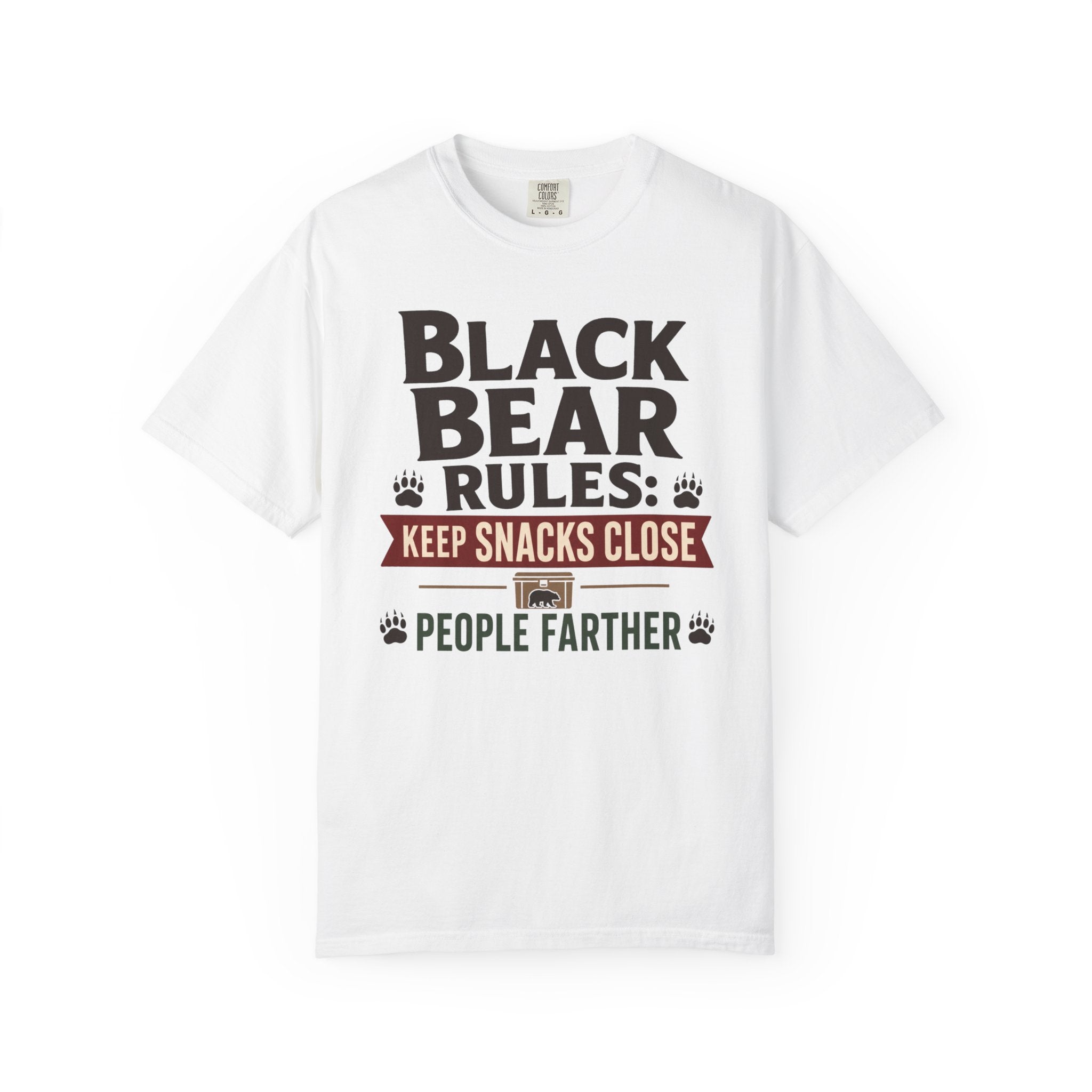 Black Bear Rules Keep Snacks Close People Farther - T-Shirt