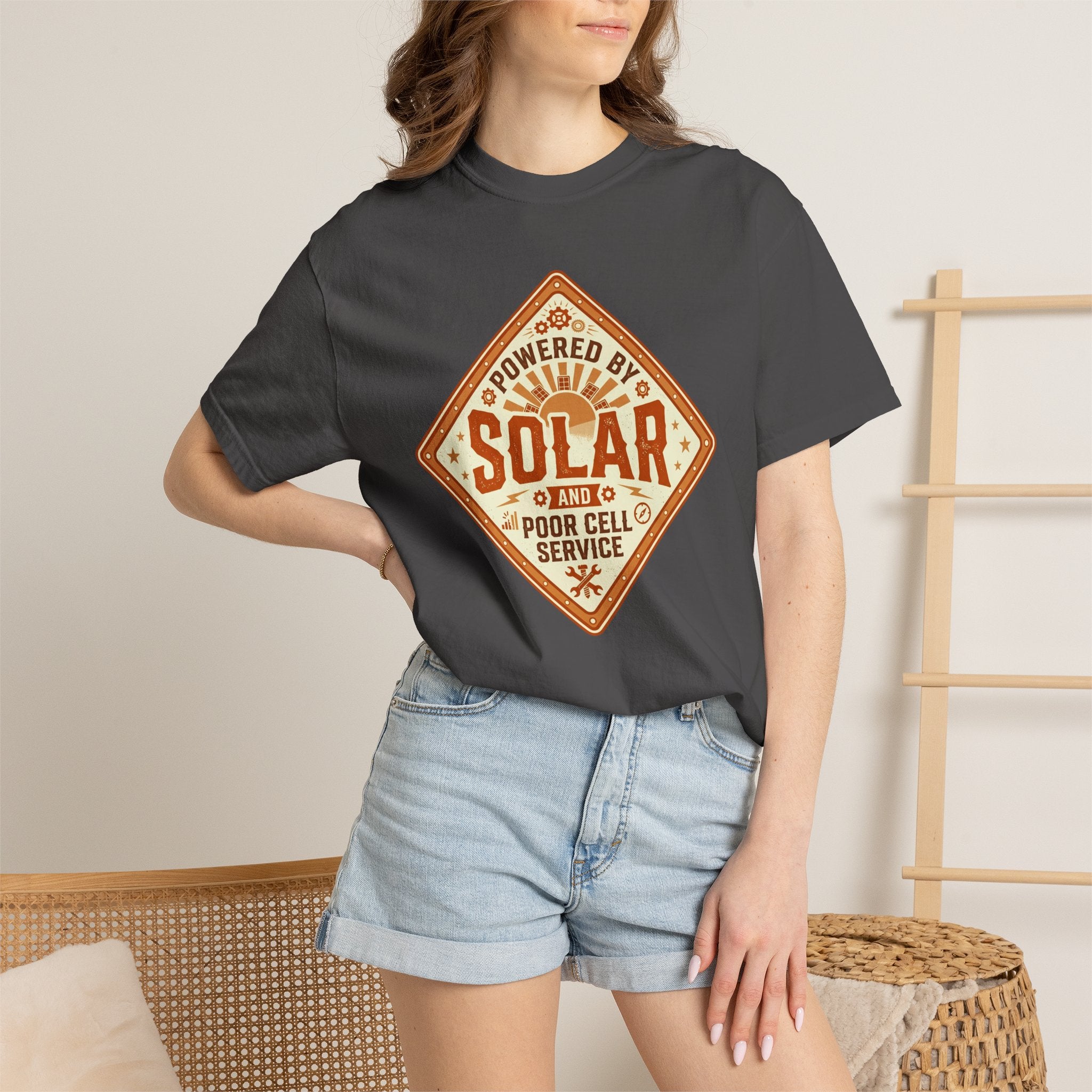 Powered By Solar And Poor Cell Service - T-Shirt
