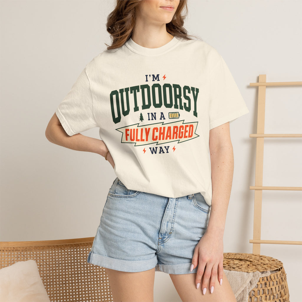 I'm Outdoorsy In A Fully Charged Way - T-Shirt