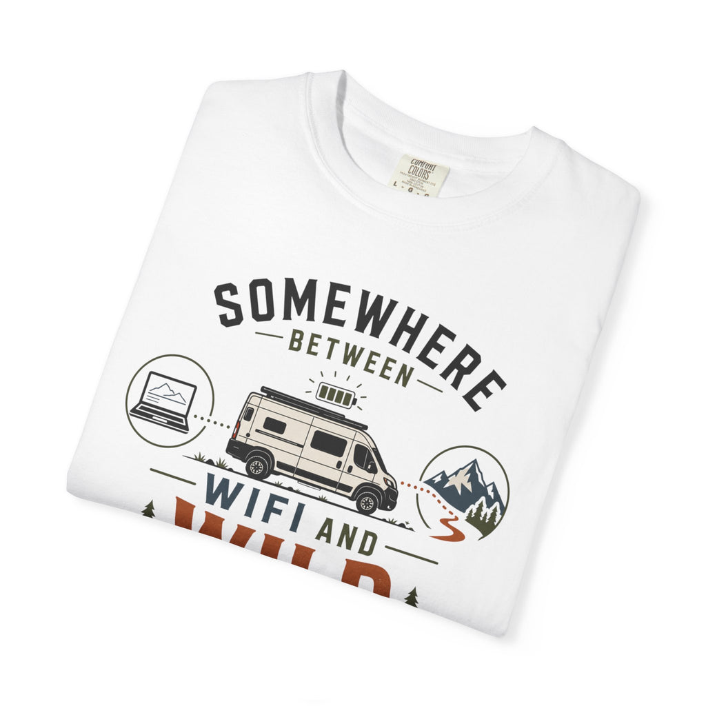 Somewhere Between Wifi And Wild - T-Shirt