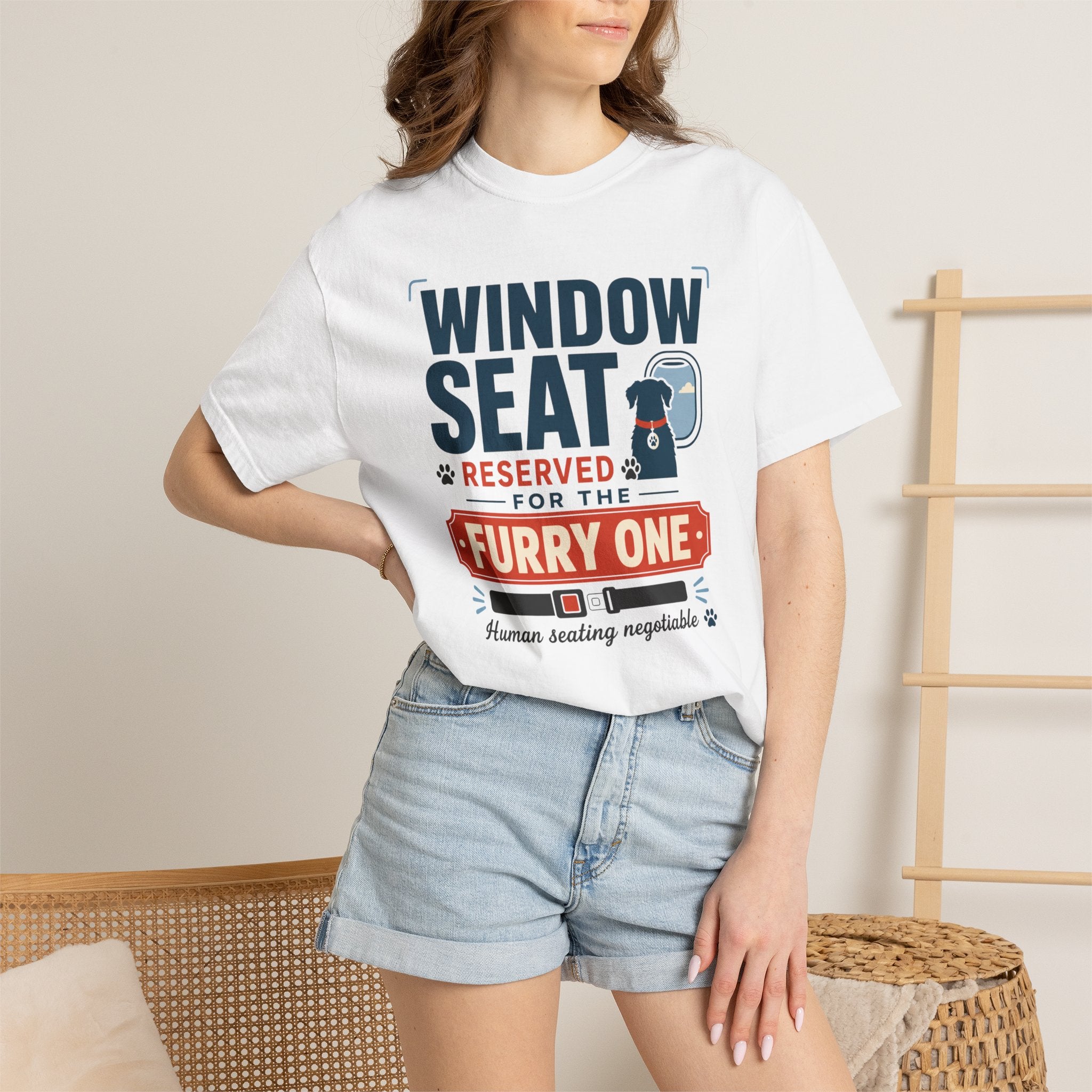 Window Seat Reserved For The Furry One - T-Shirt