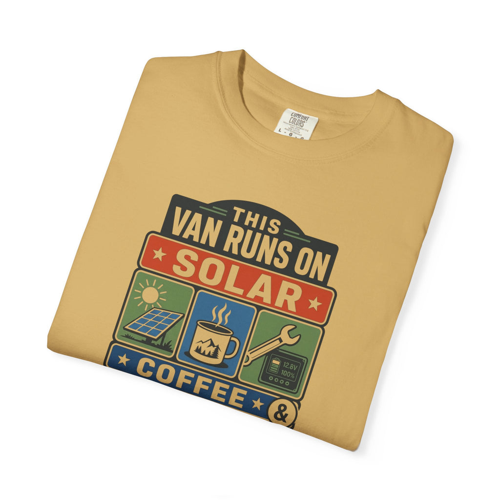 This Van Runs On Solar Coffee And Troubleshooting - T-Shirt