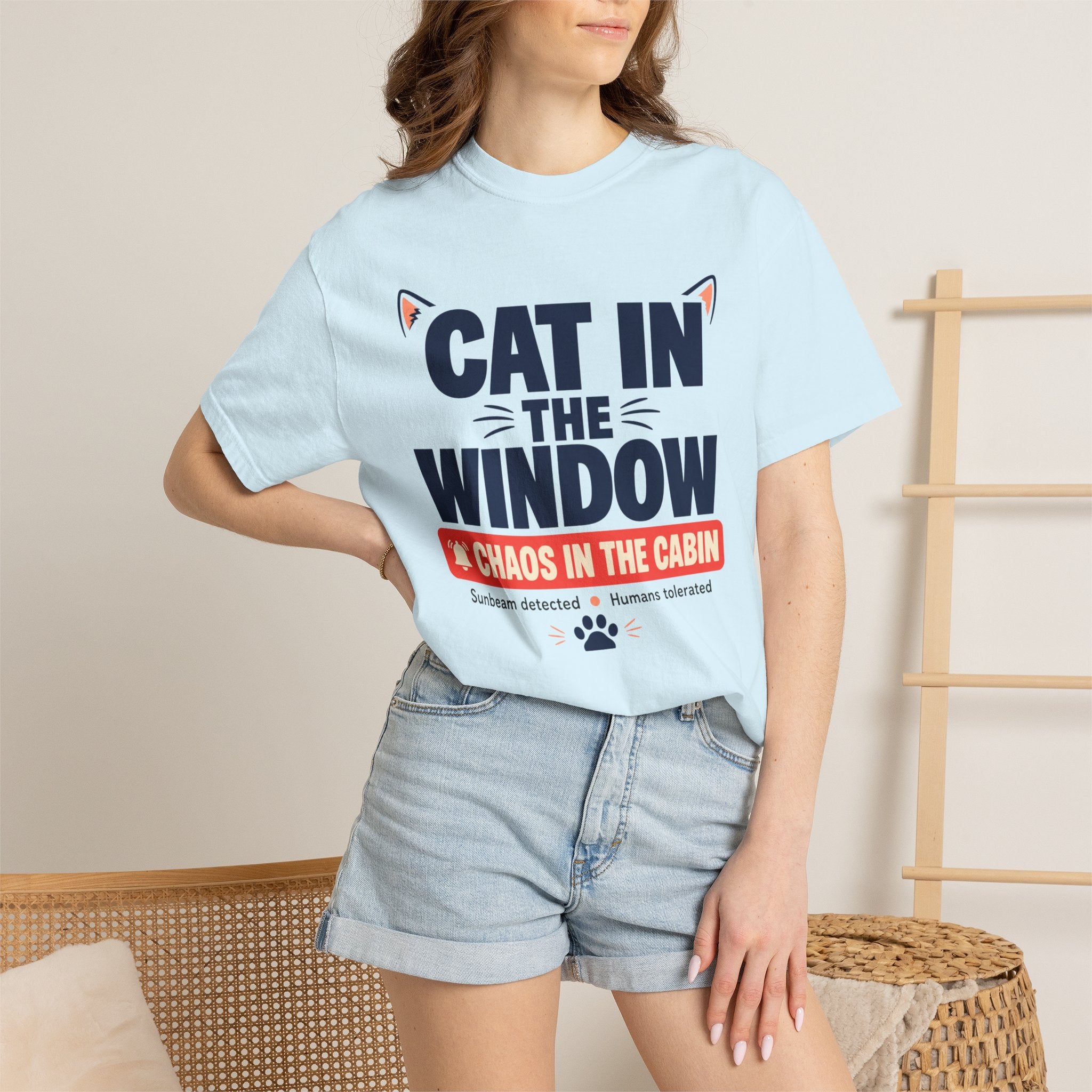 Cat In The Window Chaos In The Cabin - T-Shirt