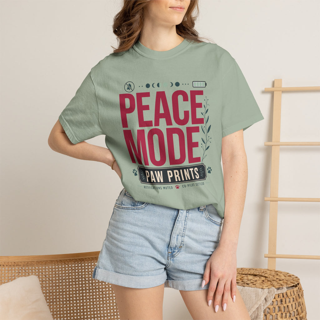 Peace Mode With Paw Prints - T-Shirt