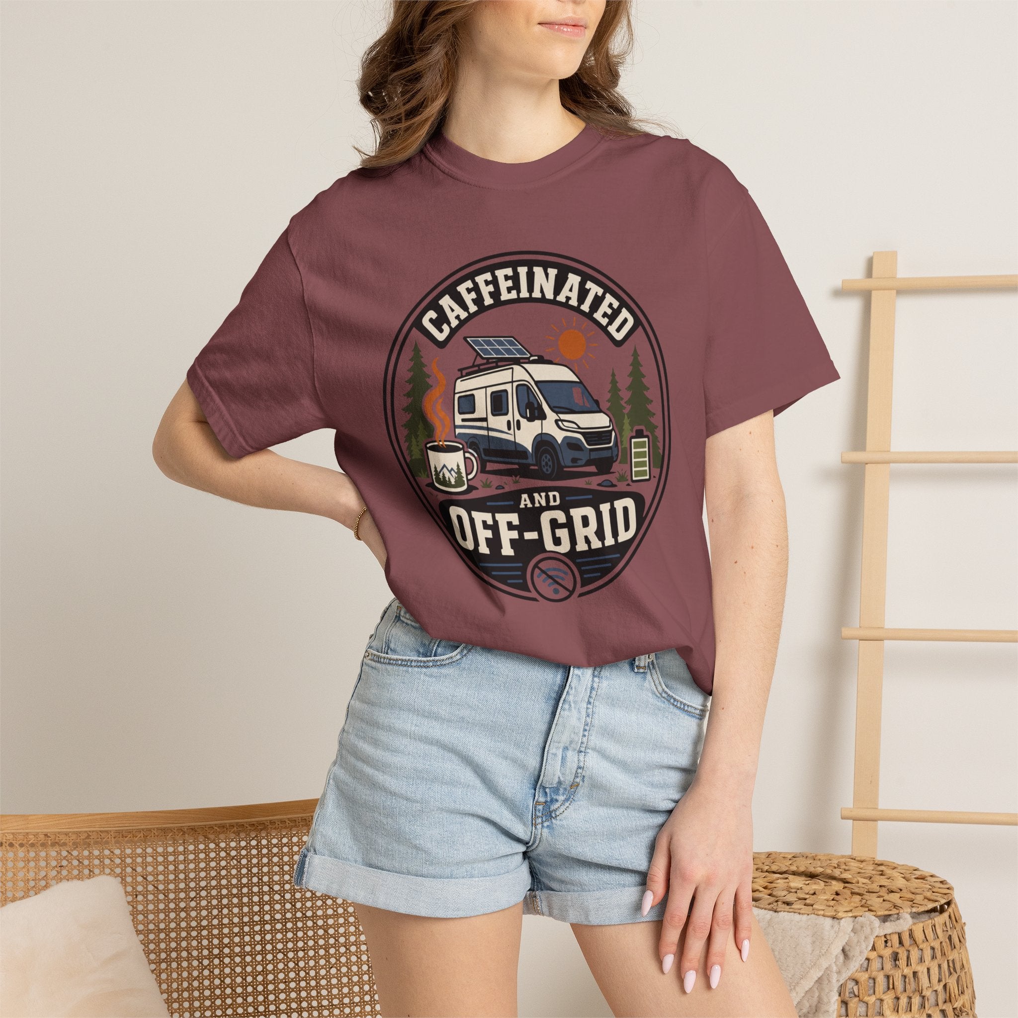 Caffeinated And Off Grid - T-Shirt