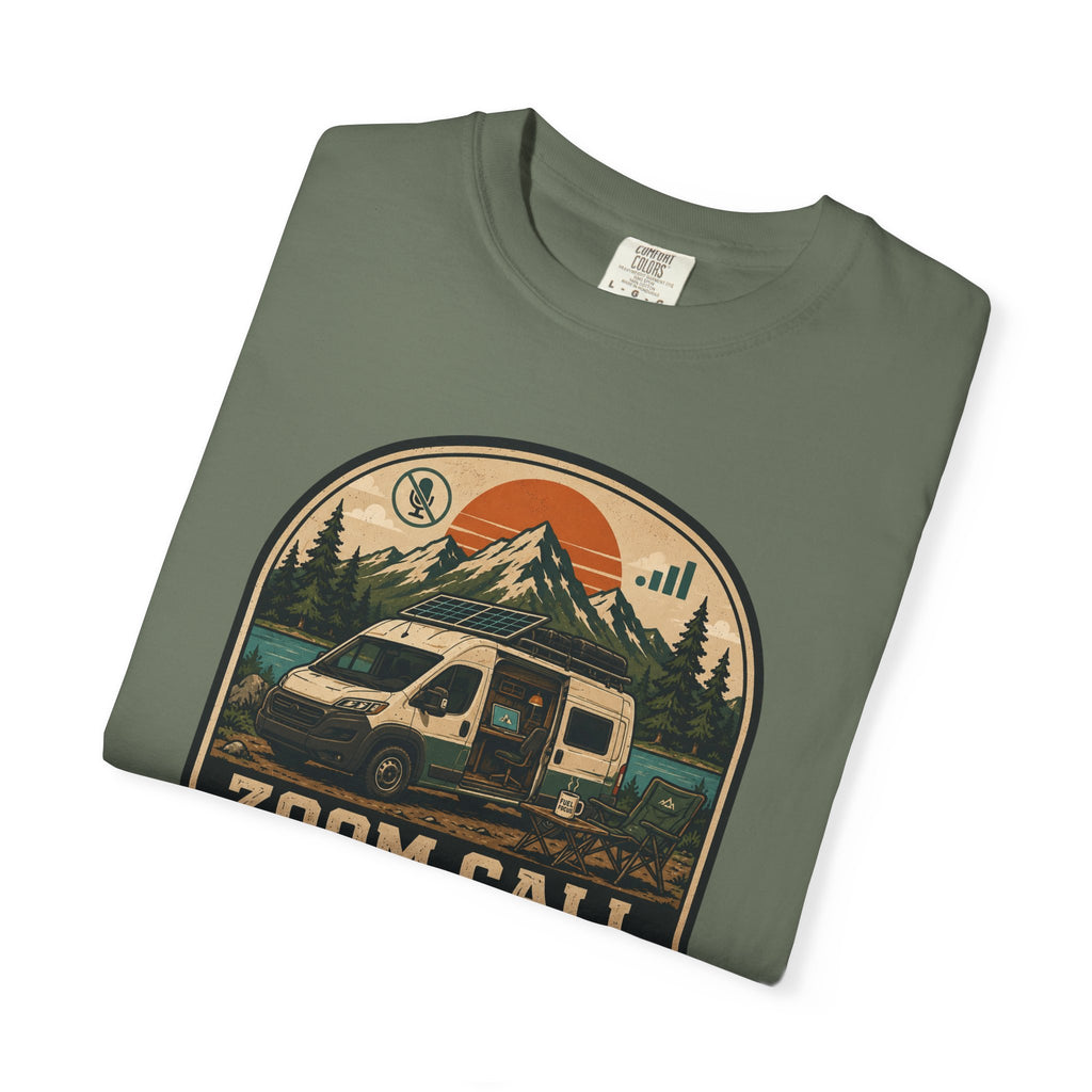 Zoom Call In The Front Mountains In The Back - T-Shirt