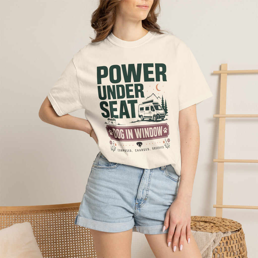 Power Under Seat Dog In Window - T-Shirt