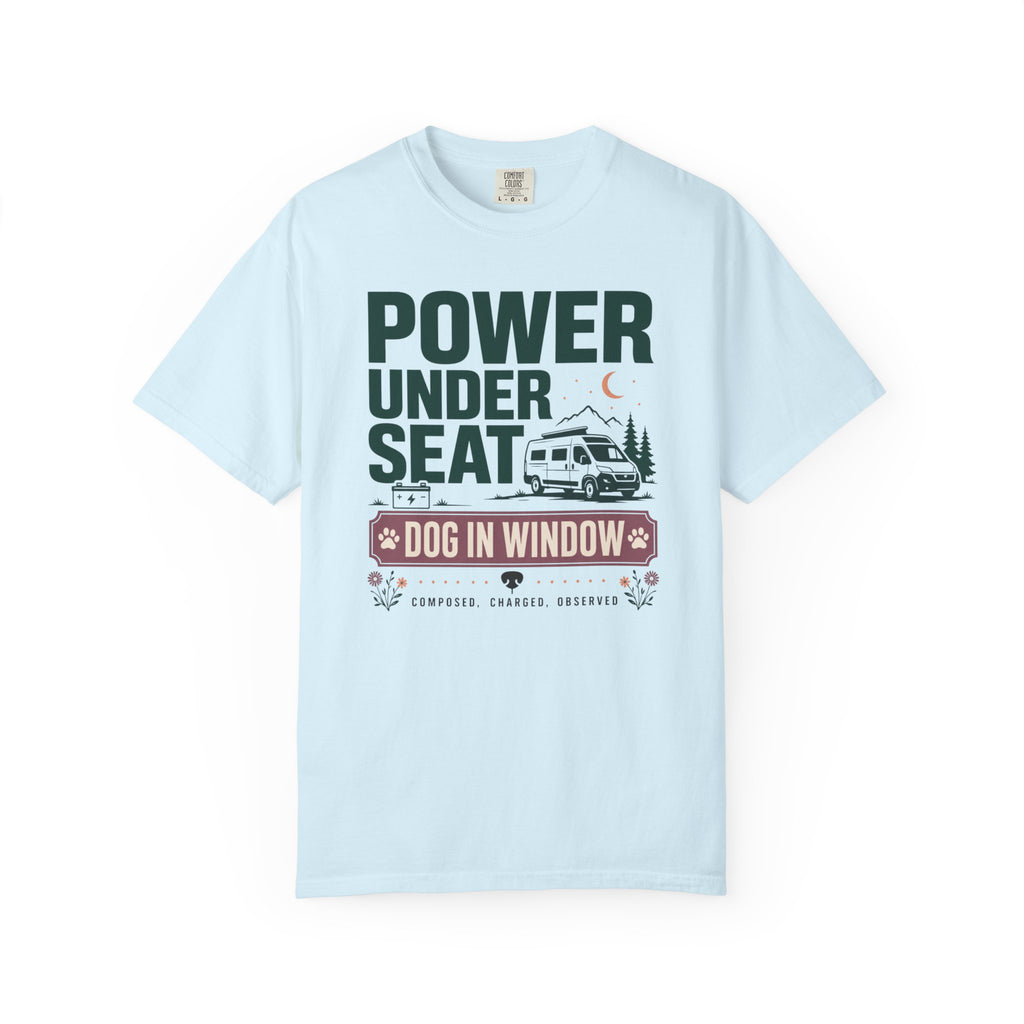 Power Under Seat Dog In Window - T-Shirt