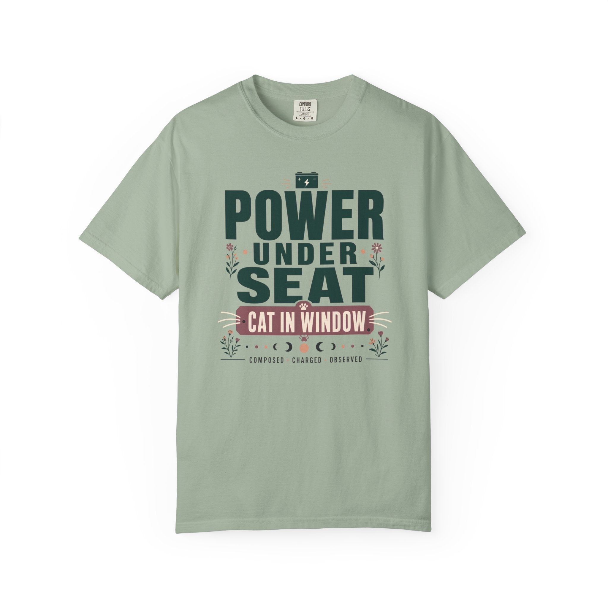 Power Under Seat Cat In Window - T-Shirt