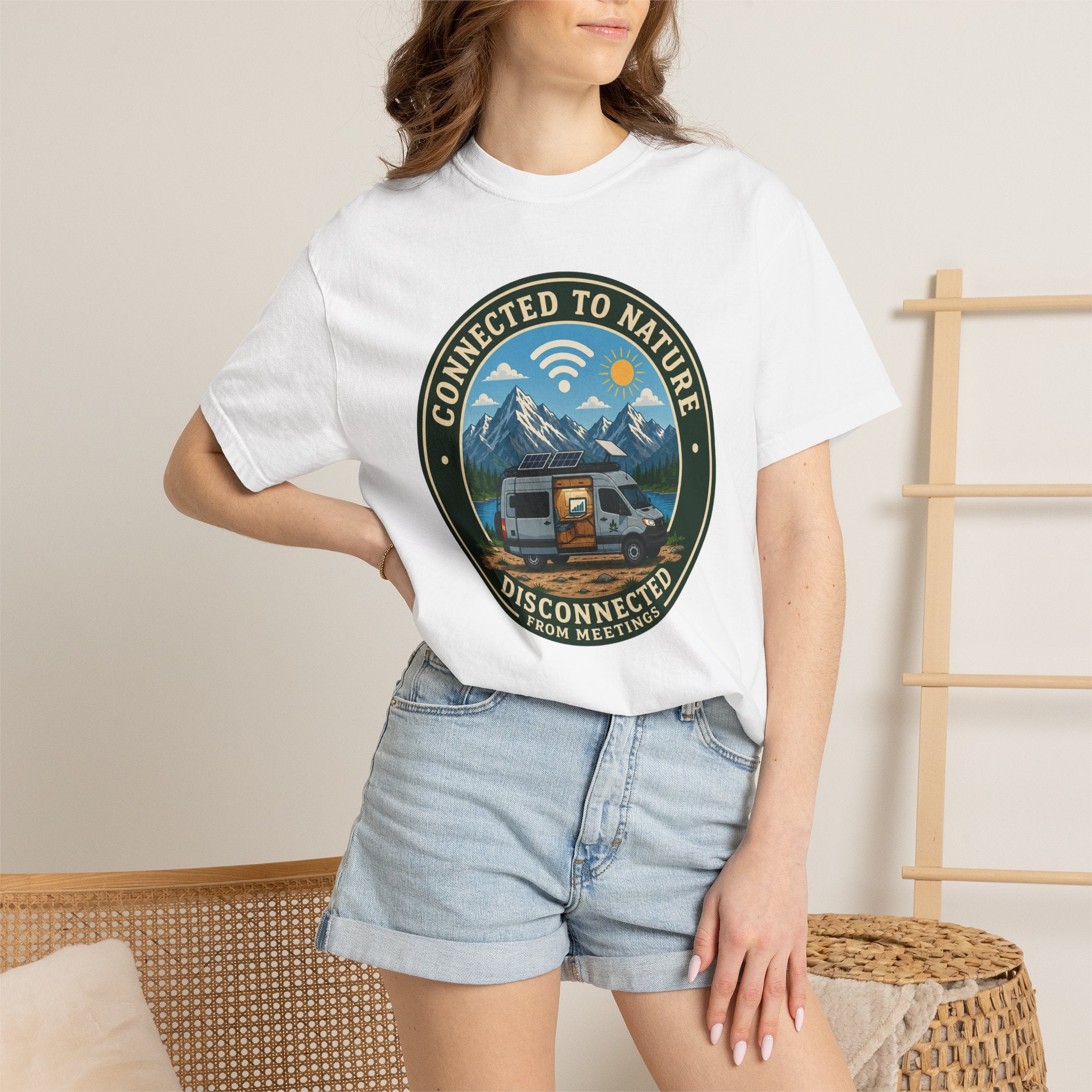 Connected To Nature Disconnected From Meetings - T-Shirt