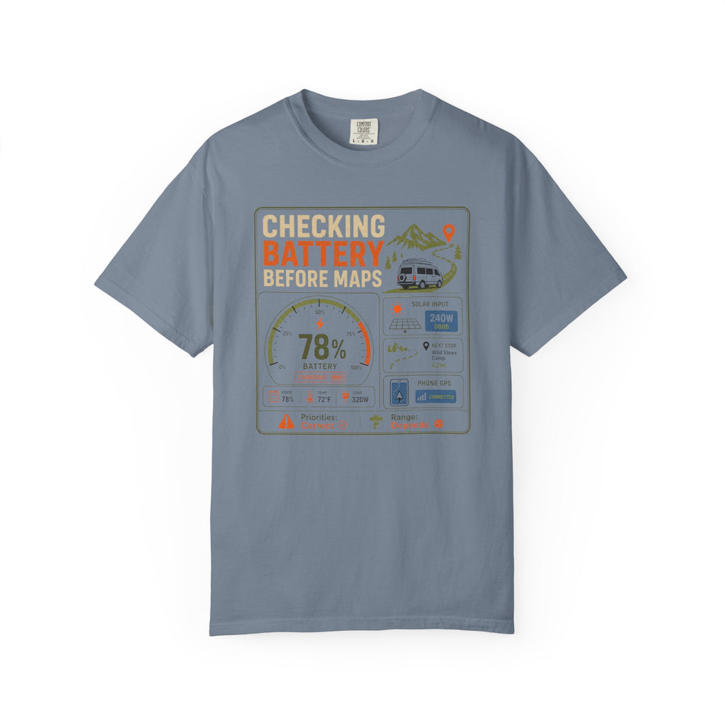 Checking Battery Before Maps - T-Shirt