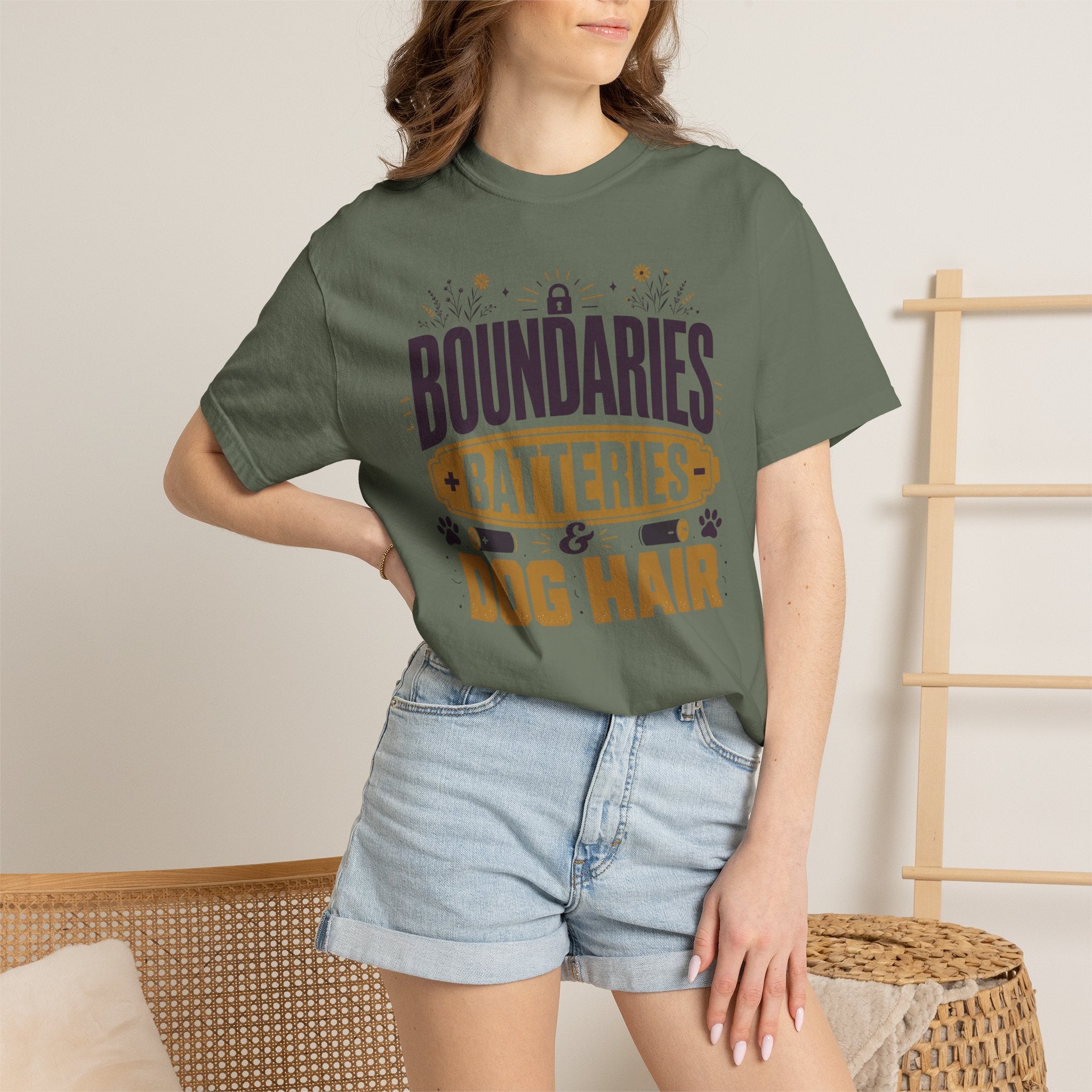 Boundaries Batteries And Dog Hair - T-Shirt