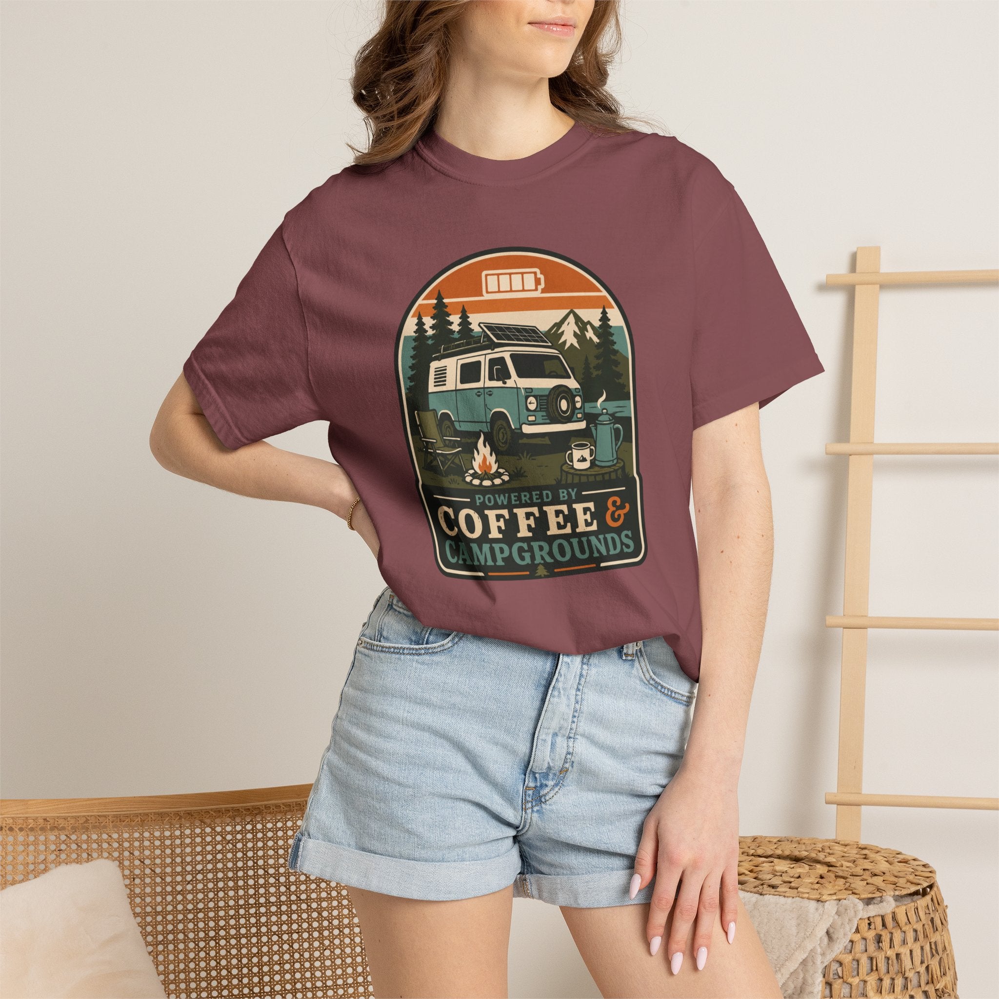 Powered By Coffee and Campgrounds - T-Shirt