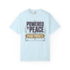 Powered By Peace And Paw Prints - T-Shirt