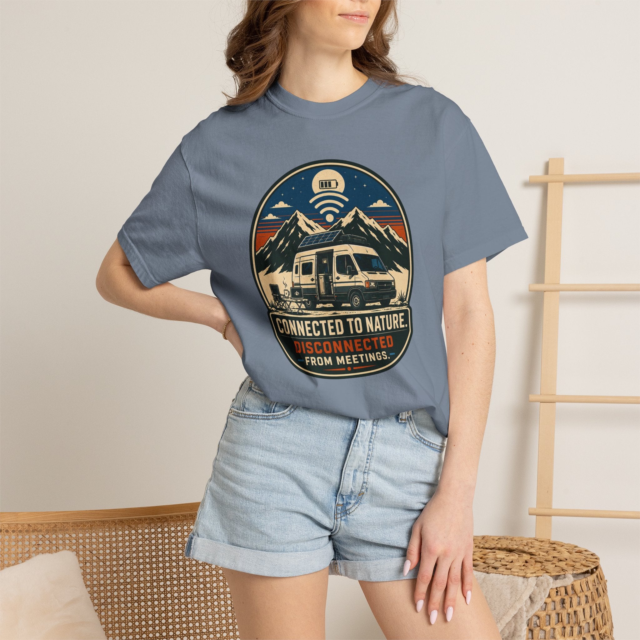 Connected To Nature Disconnected From Meetings - T-Shirt
