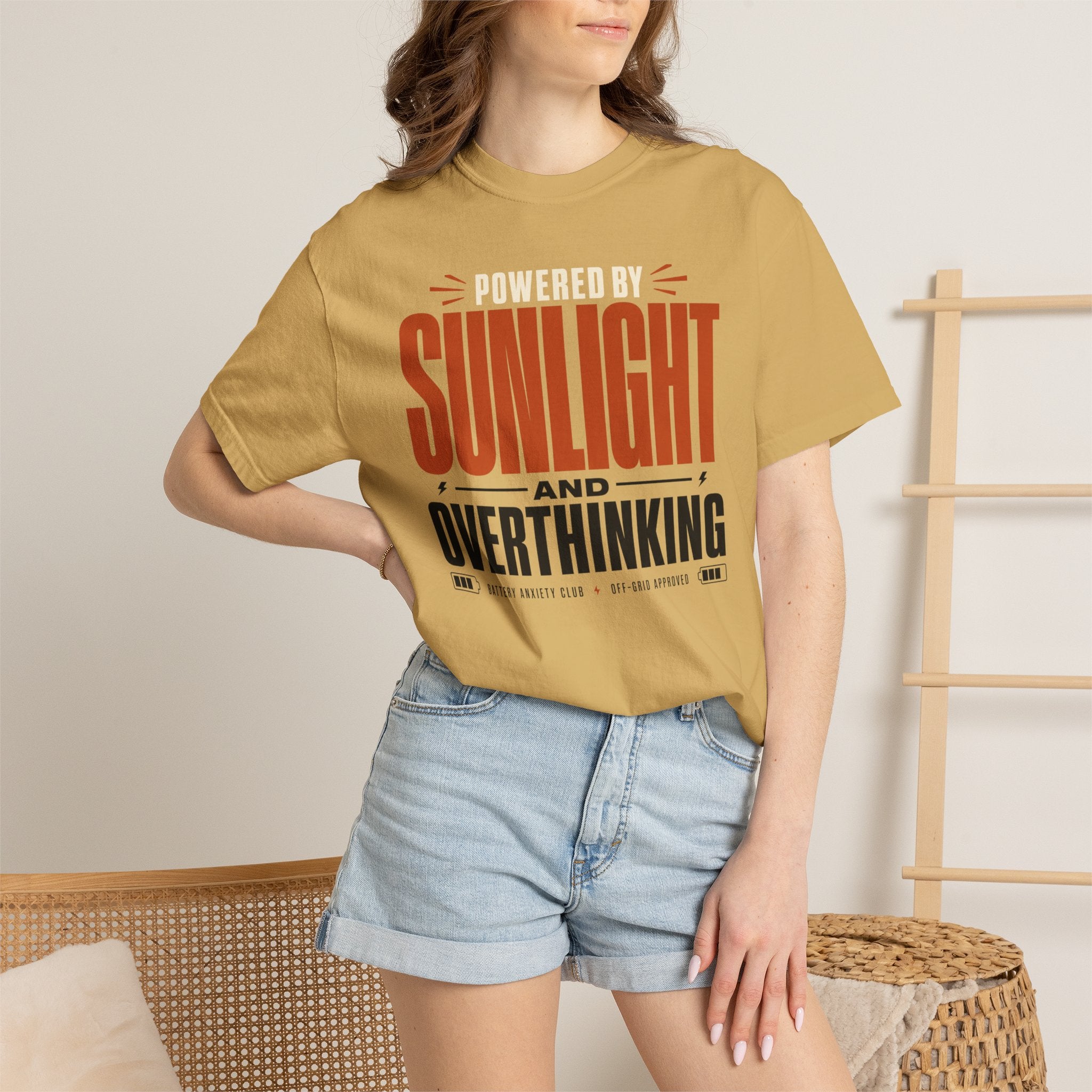 Powered By Sunlight And Overthinking - T-Shirt