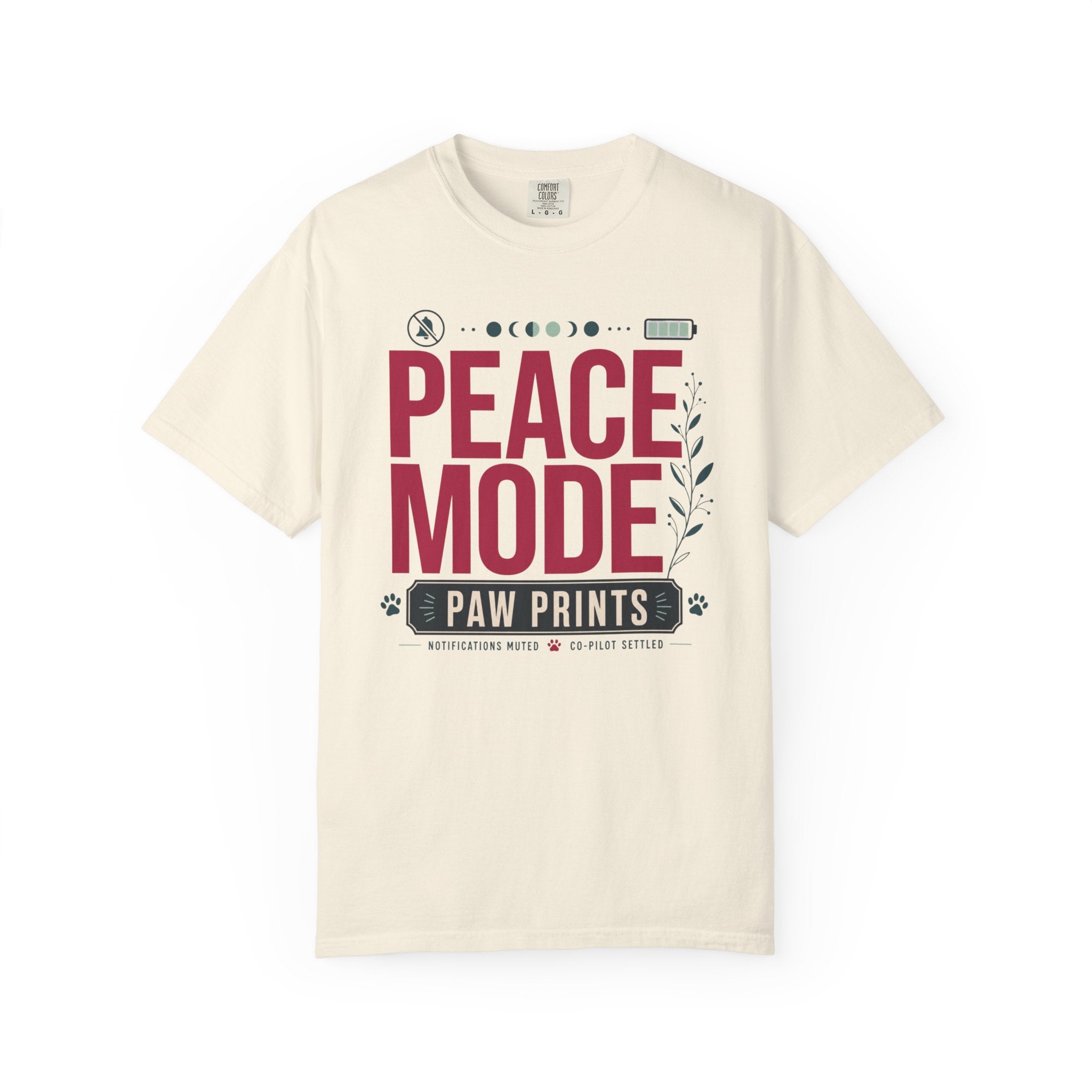 Peace Mode With Paw Prints - T-Shirt