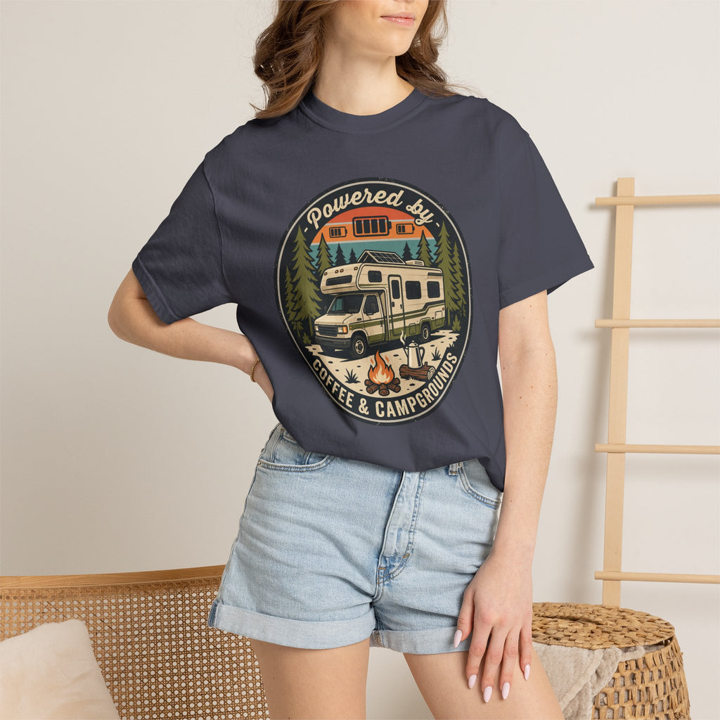Powered By Coffee and Campgrounds - T-Shirt