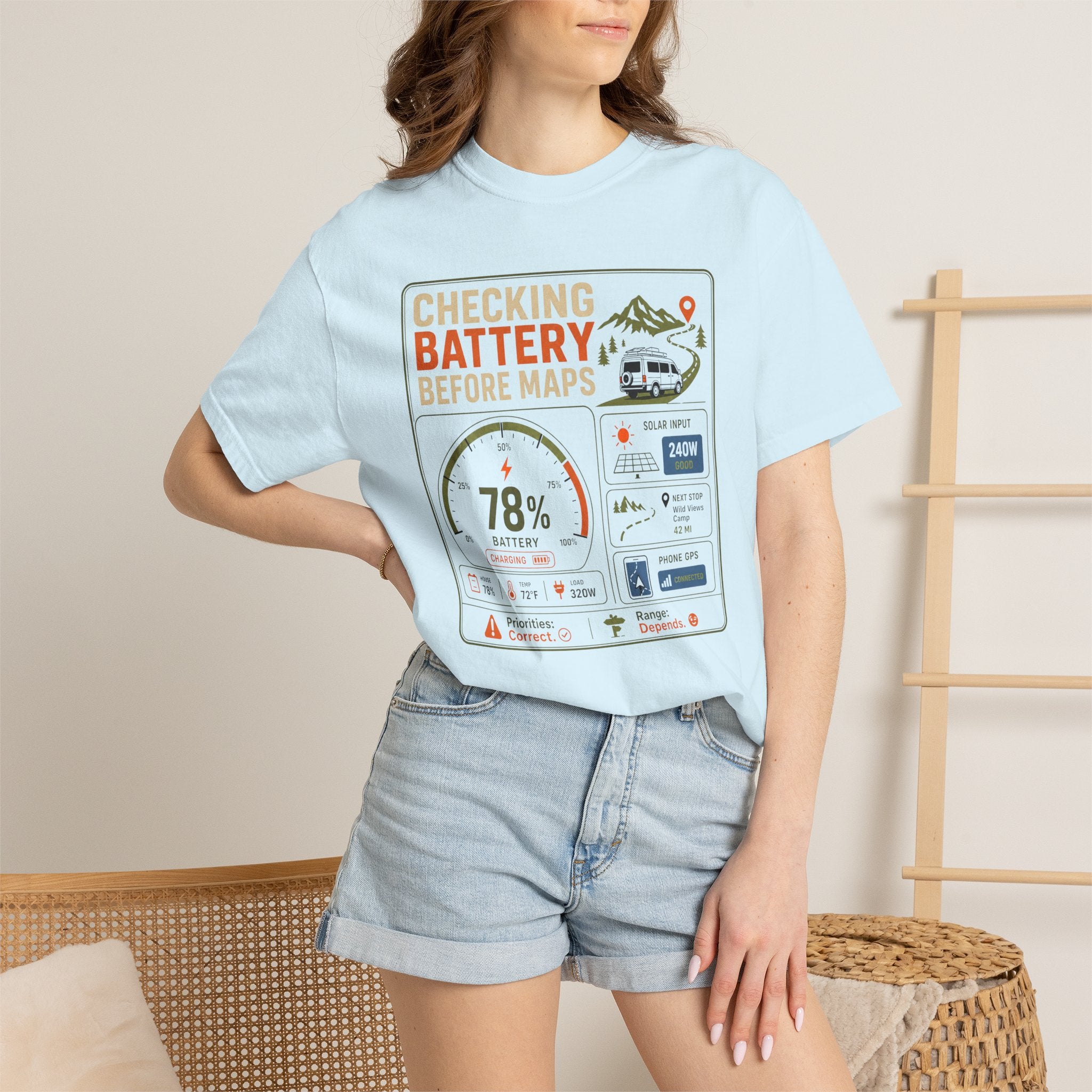 Checking Battery Before Maps - T-Shirt