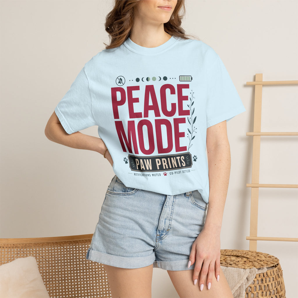 Peace Mode With Paw Prints - T-Shirt