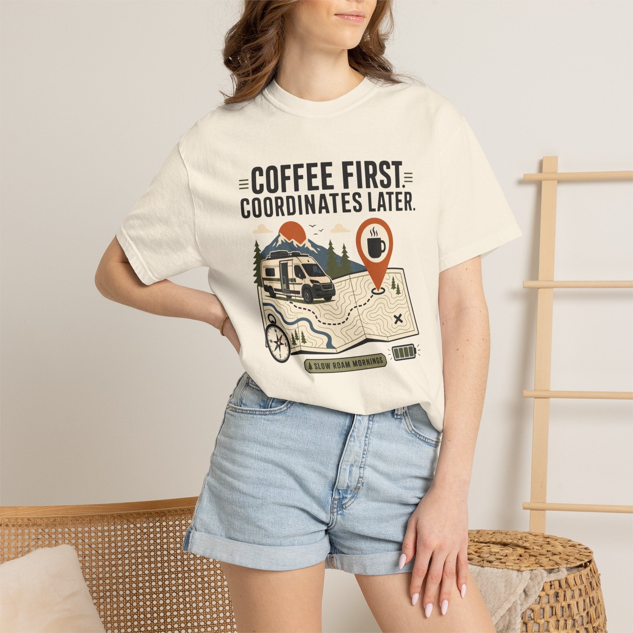 Coffee First Coordinates Later - T-Shirt
