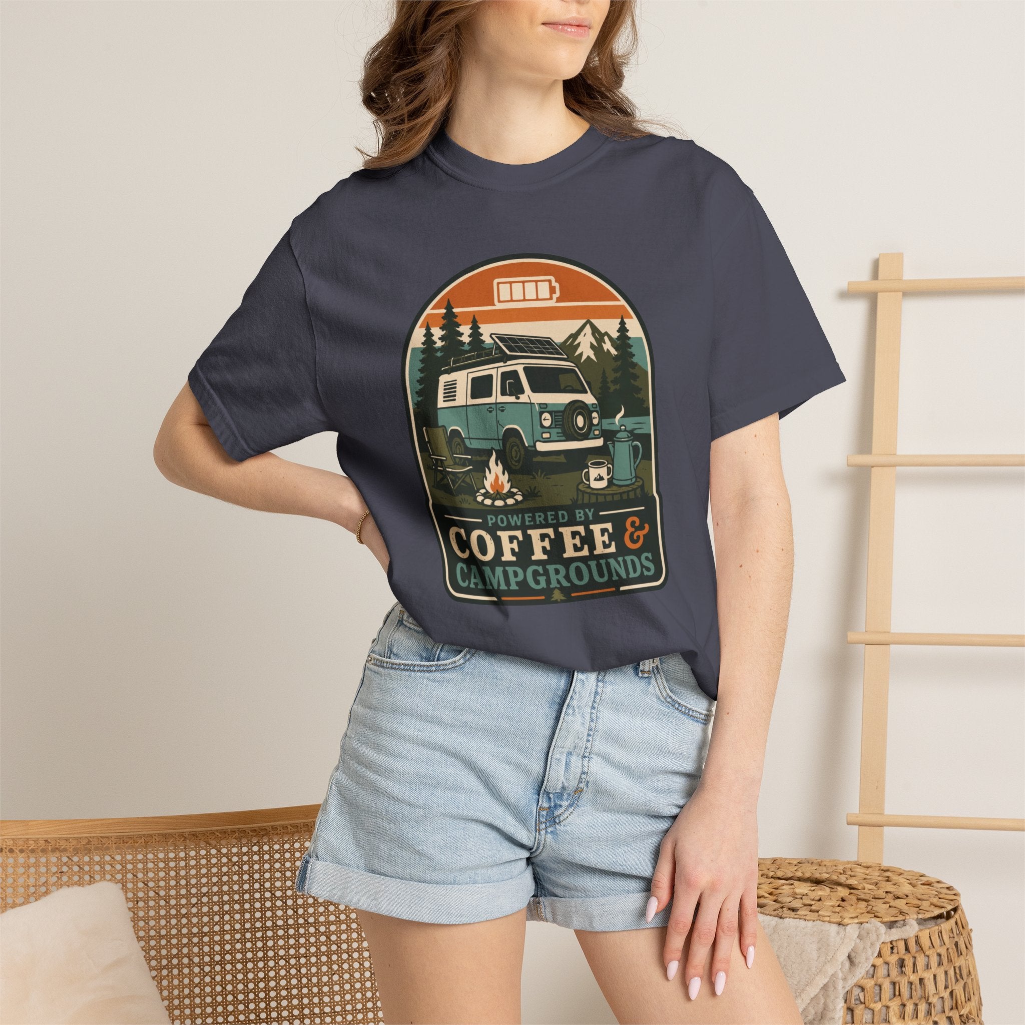 Powered By Coffee and Campgrounds - T-Shirt