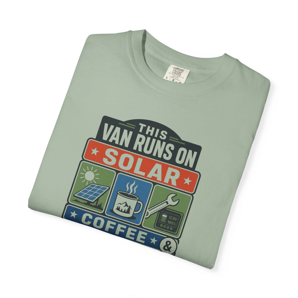 This Van Runs On Solar Coffee And Troubleshooting - T-Shirt