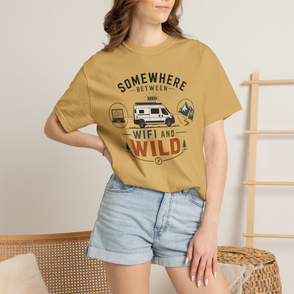 Somewhere Between Wifi And Wild - T-Shirt