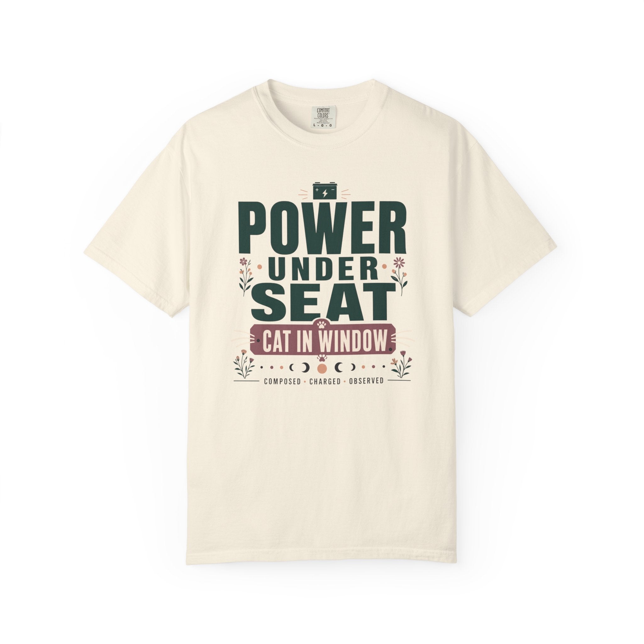 Power Under Seat Cat In Window - T-Shirt