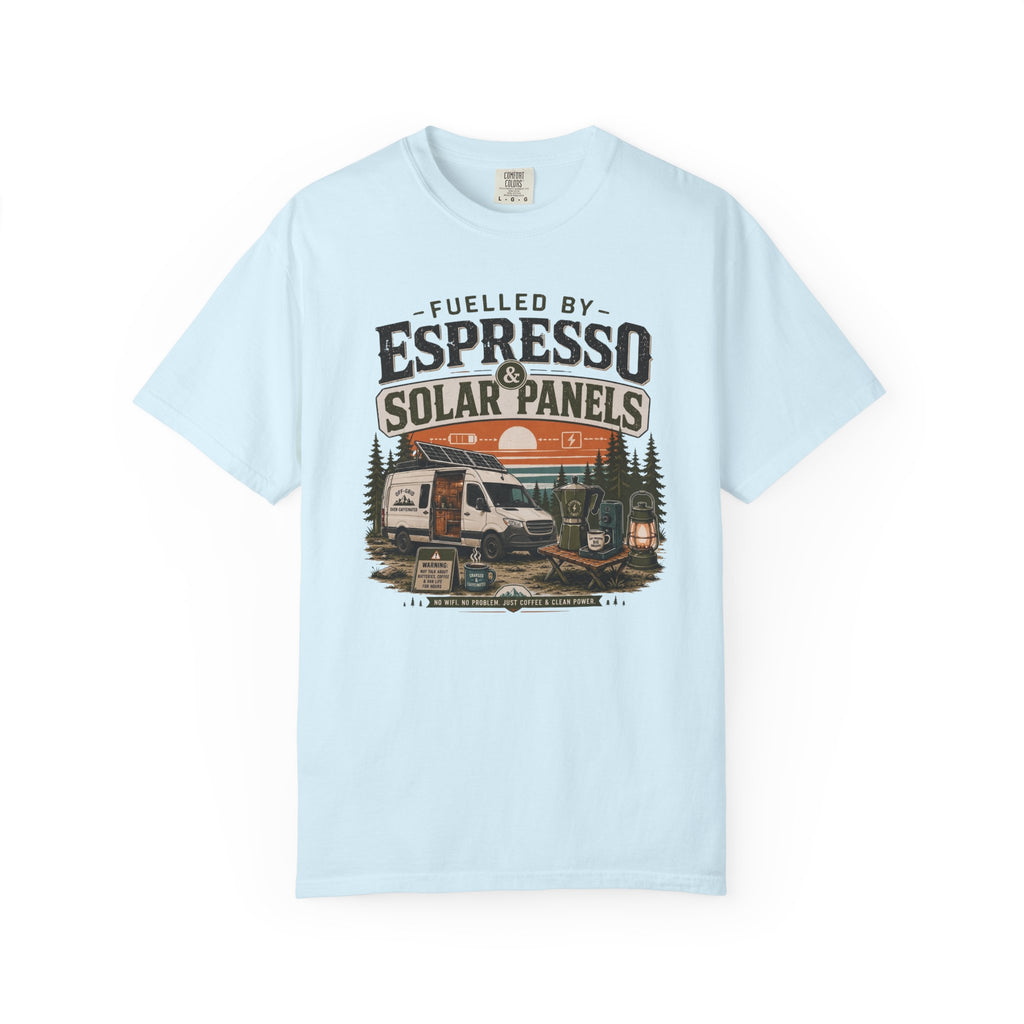 Fuelled By Espresso and Solar Panels - T-Shirt