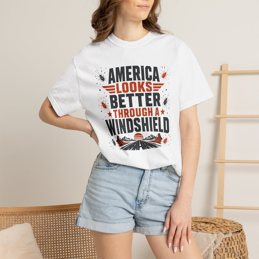 America Looks Better Through A Windshield - T-Shirt