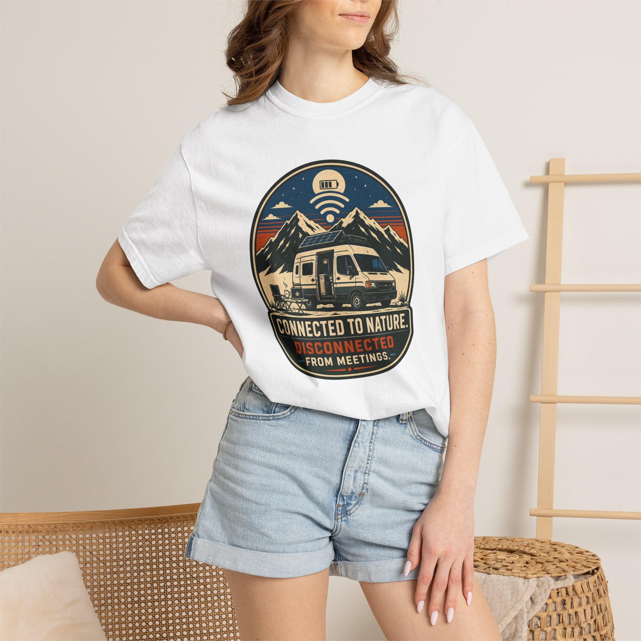 Connected To Nature Disconnected From Meetings - T-Shirt