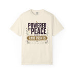 Powered By Peace And Paw Prints - T-Shirt