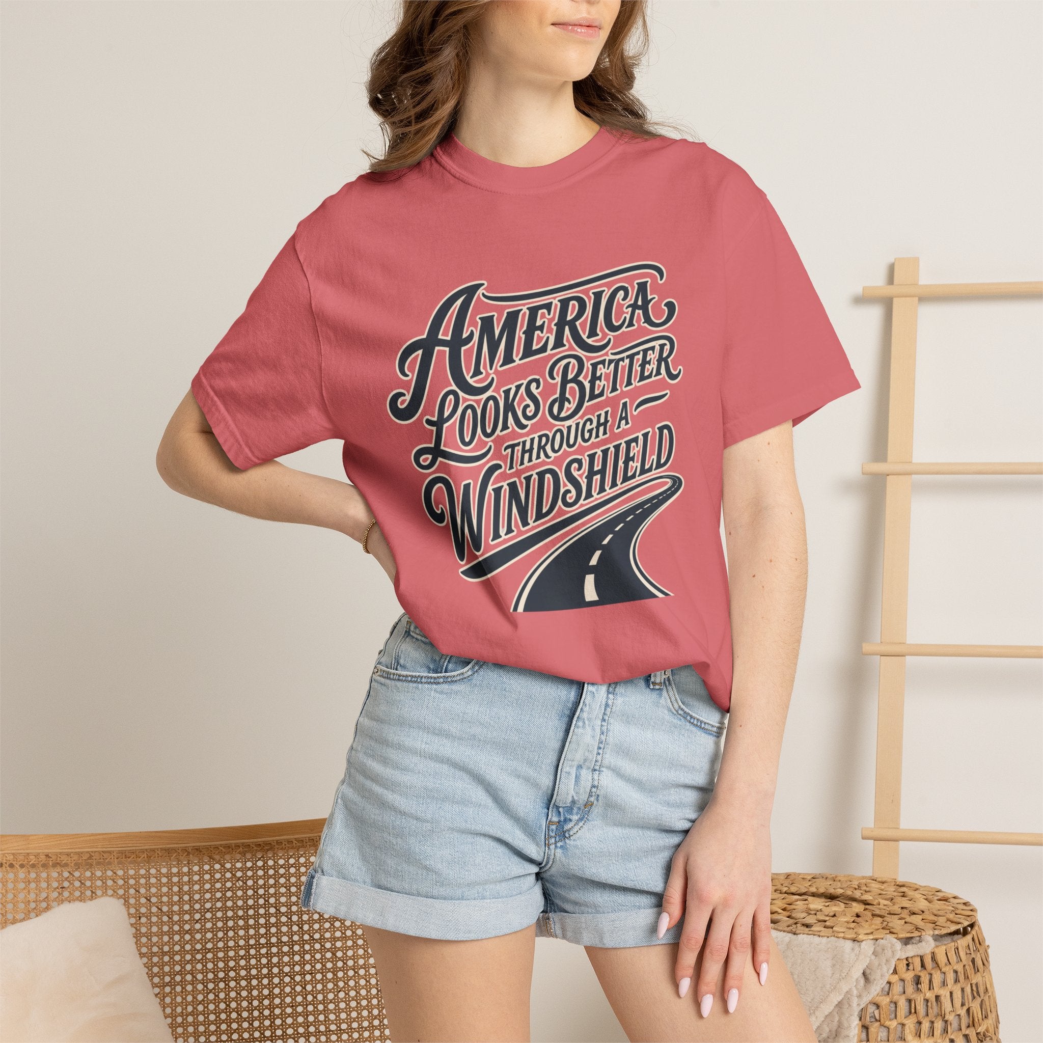 America Looks Better Through A Windshield - T-Shirt