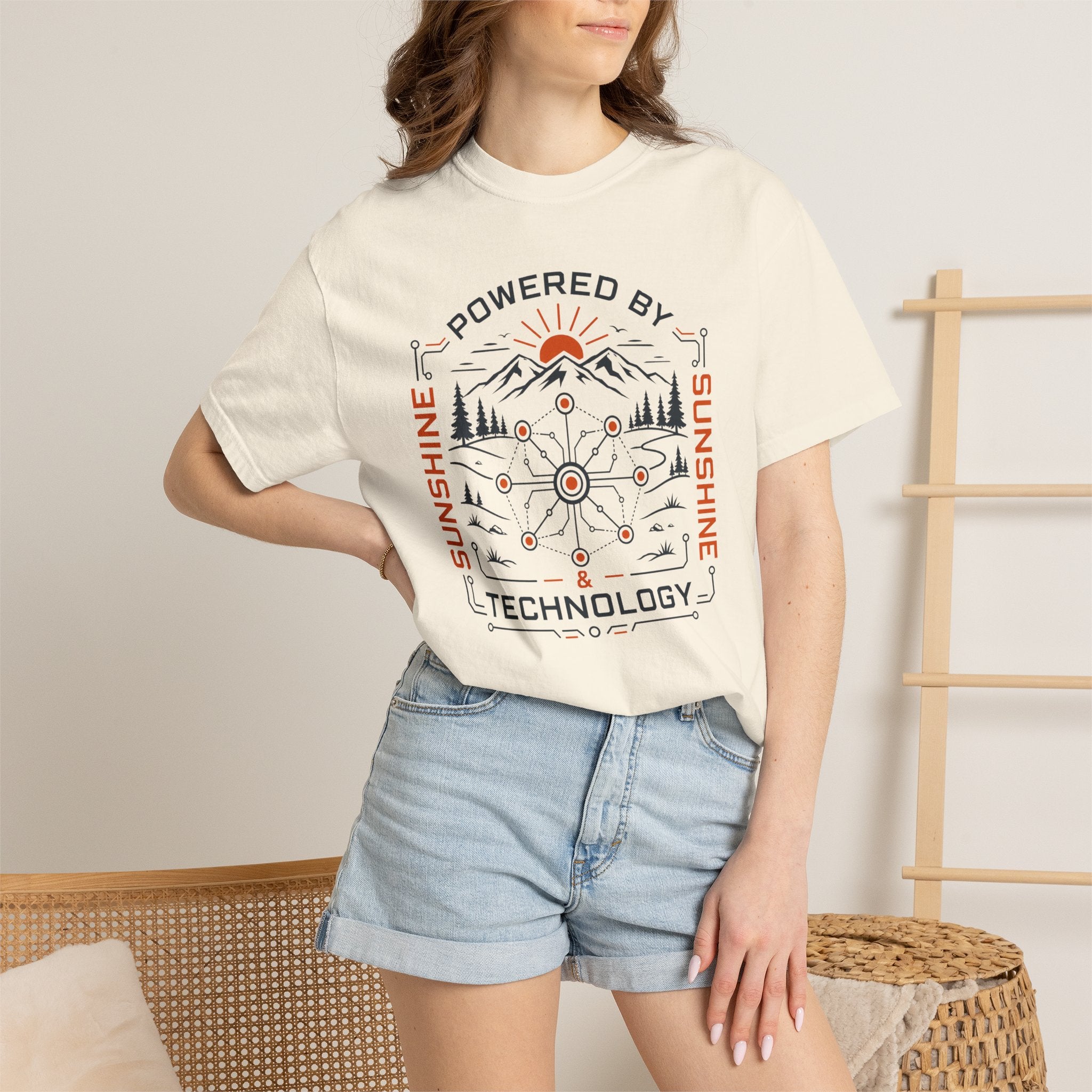 Powered By Sunshine And Technology - T-Shirt