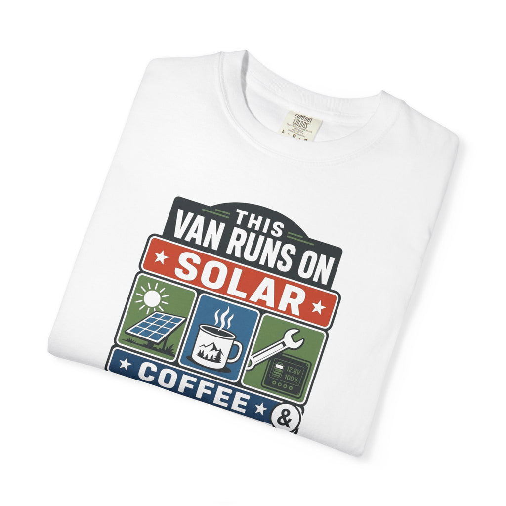 This Van Runs On Solar Coffee And Troubleshooting - T-Shirt