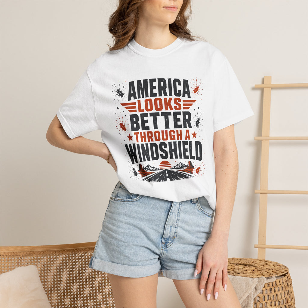 America Looks Better Through A Windshield - T-Shirt
