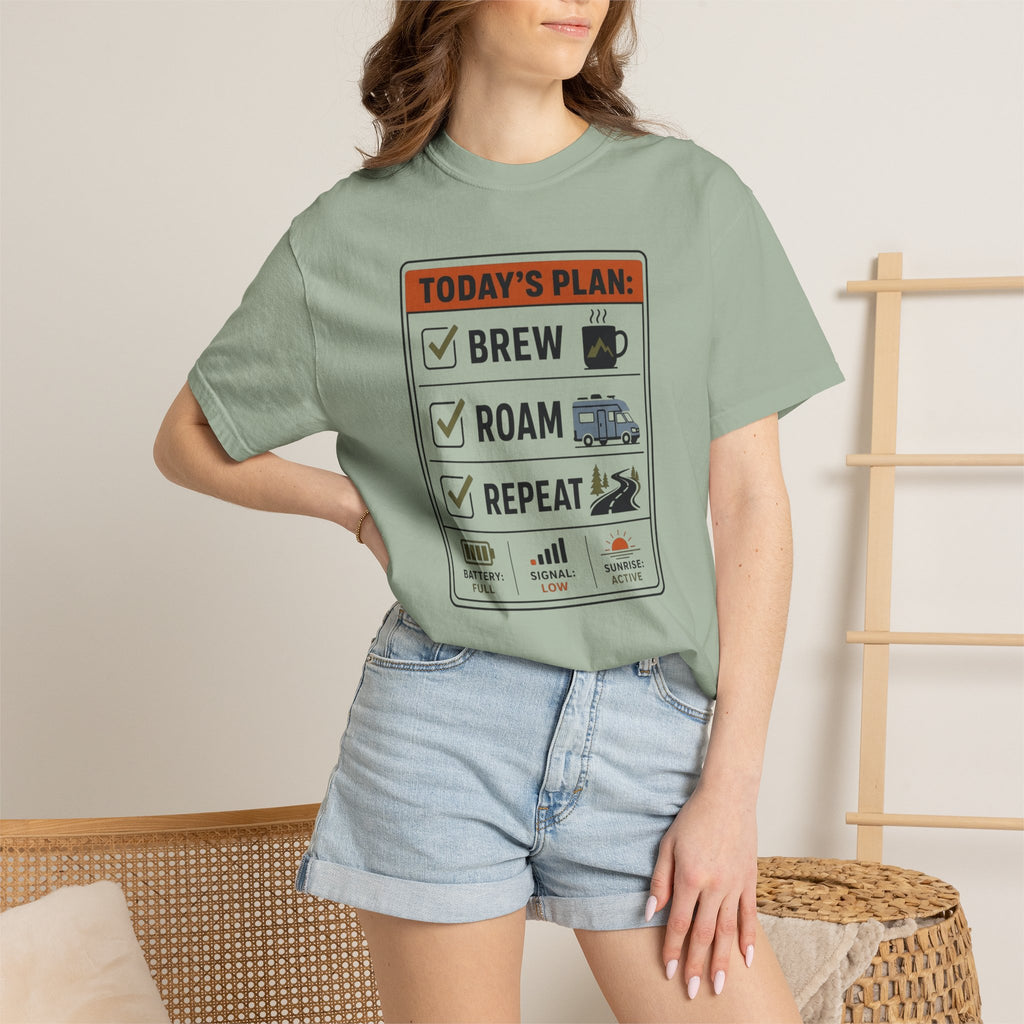 Today S Plan Brew Roam Repeat - T-Shirt