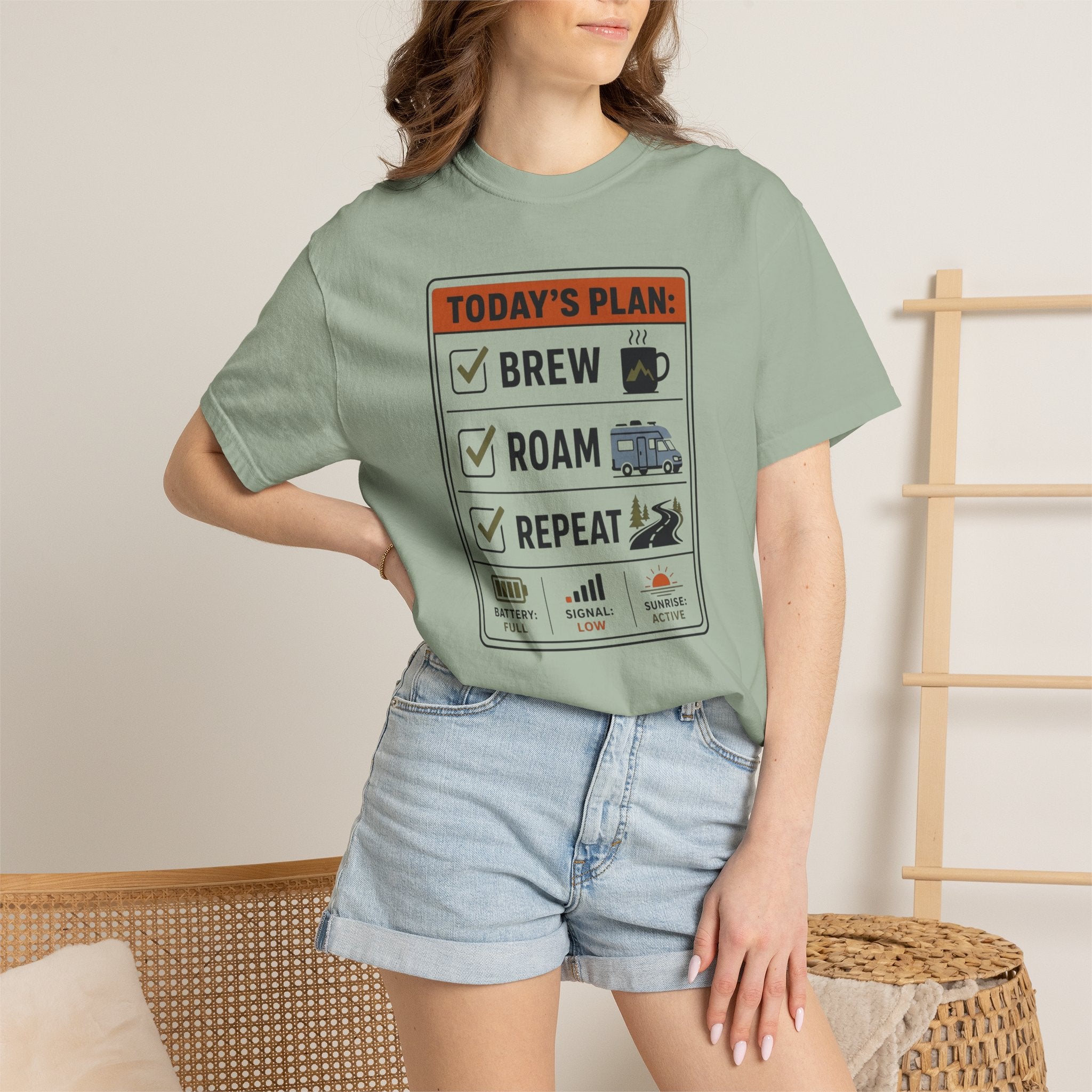 Today S Plan Brew Roam Repeat - T-Shirt