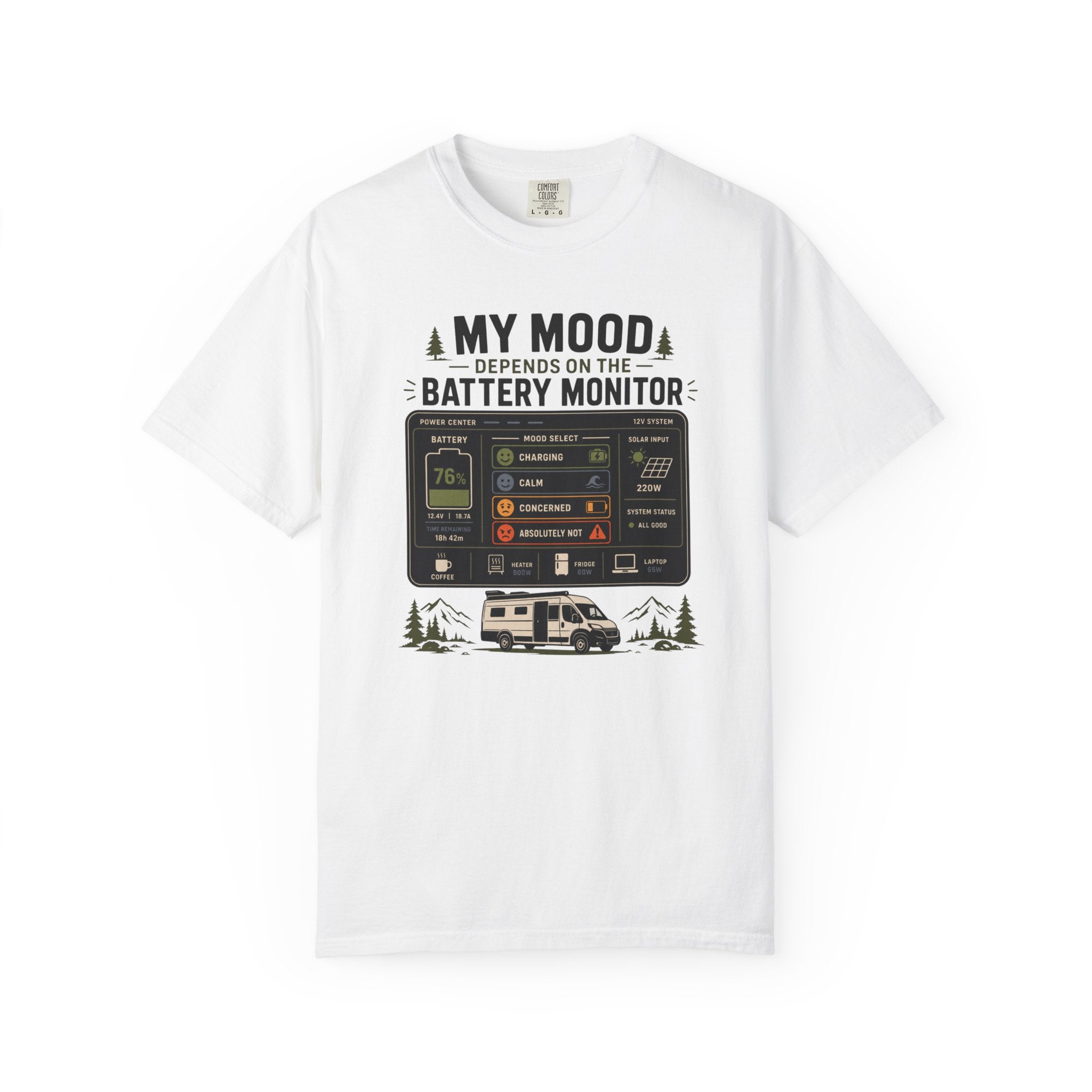 My Mood Depends On The Battery Monitor - T-Shirt
