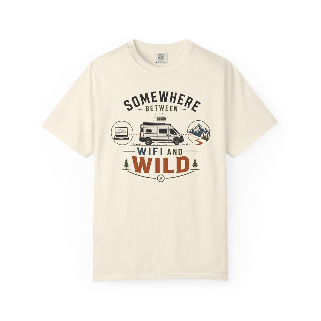 Somewhere Between Wifi And Wild - T-Shirt