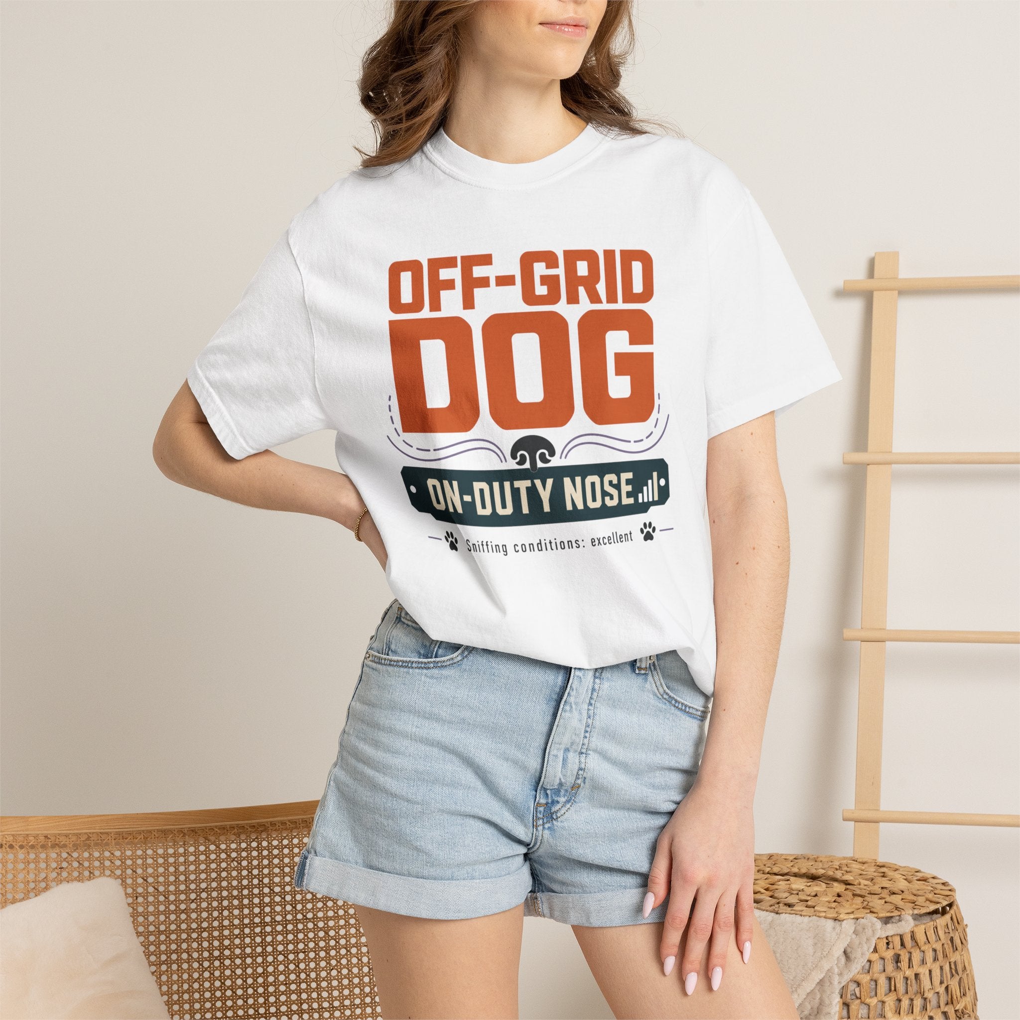 Off Grid Dog On Duty Nose - T-Shirt