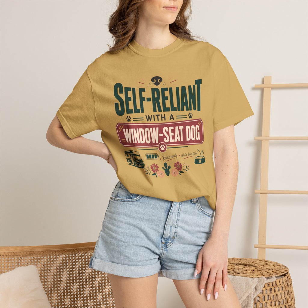 Self Reliant With A Window Seat Dog - T-Shirt