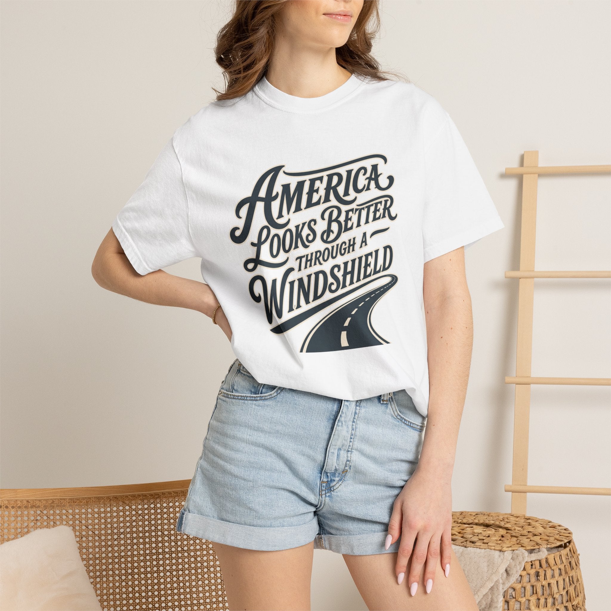 America Looks Better Through A Windshield - T-Shirt