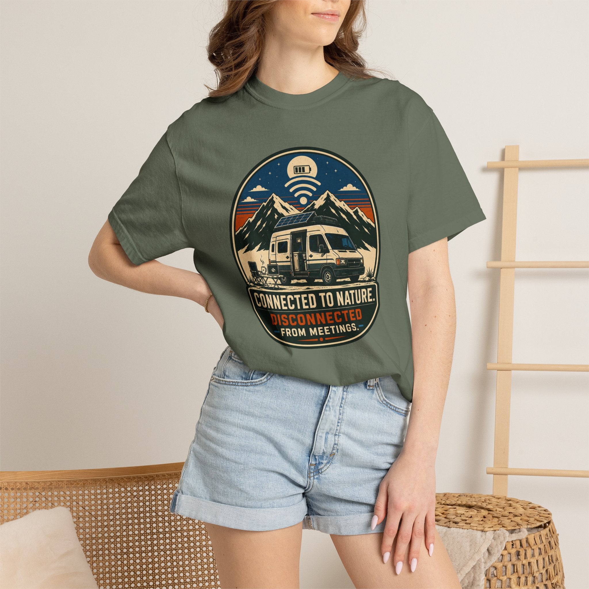 Connected To Nature Disconnected From Meetings - T-Shirt
