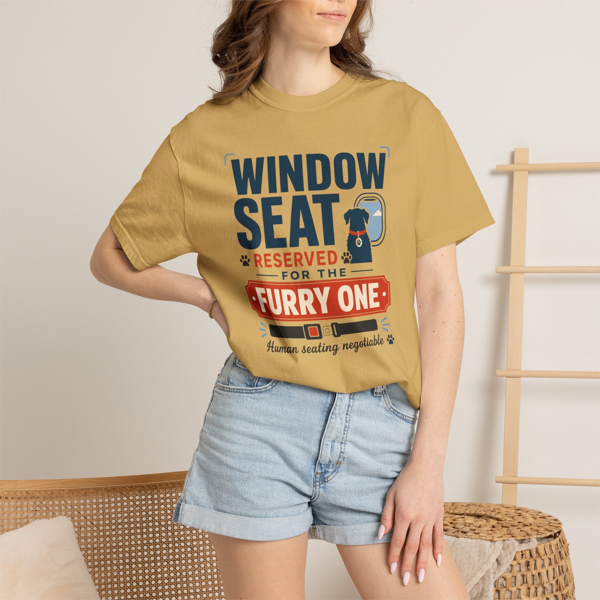 Window Seat Reserved For The Furry One - T-Shirt