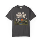 Sun Up Panels Out Coffee On - T-Shirt