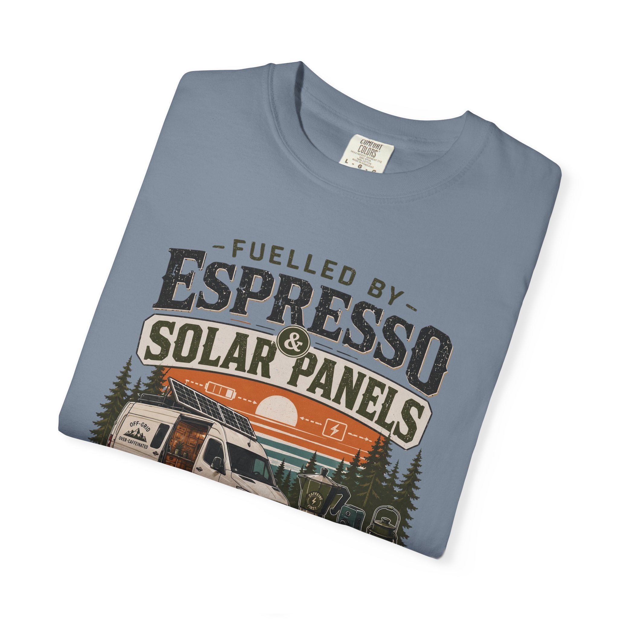 Fuelled By Espresso and Solar Panels - T-Shirt