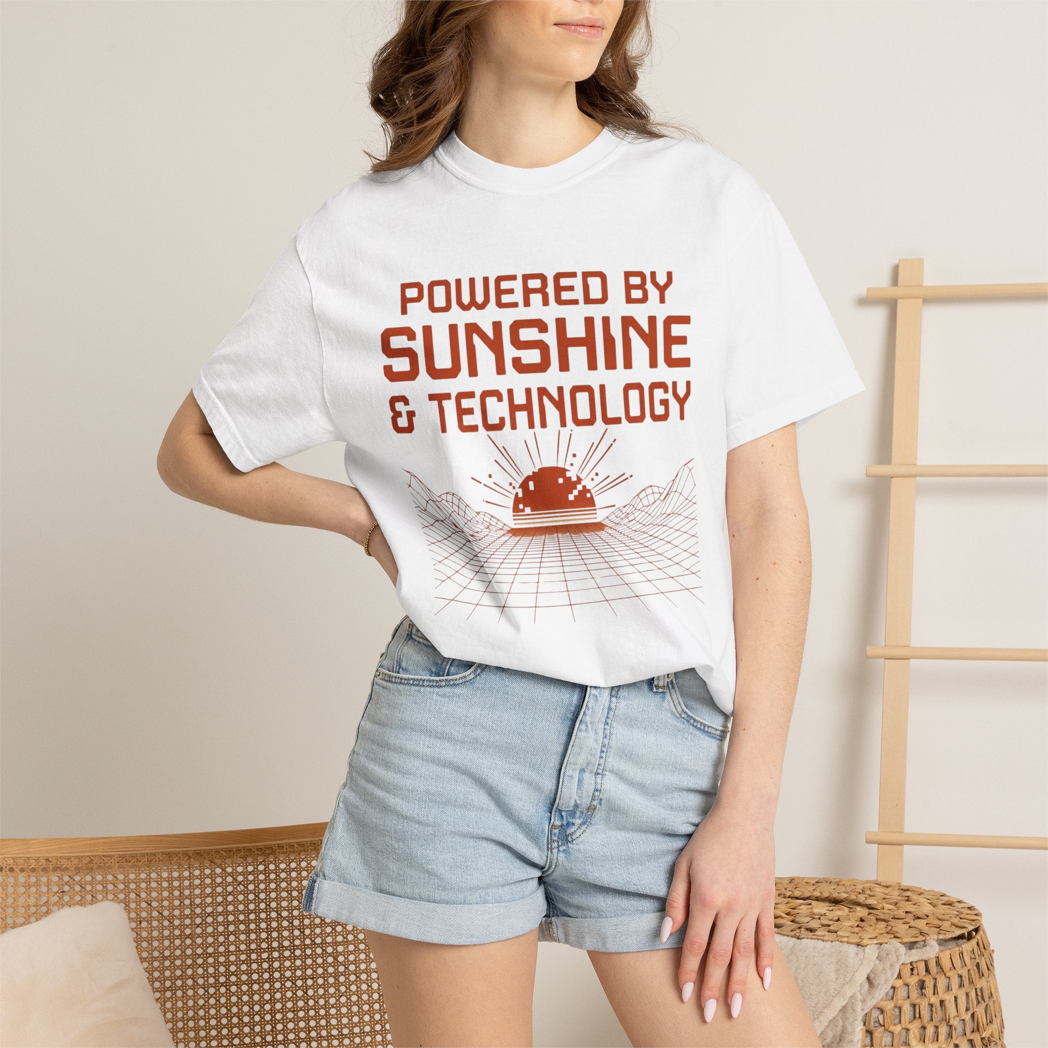 Powered By Sunshine And Technology - T-Shirt